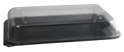 LARGE BLACK PLATTER LID RECTANGULAR 460X300X63MM 13352