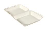 Extra Large Bagasse HINGED FOOD BOX 10 x 8inch