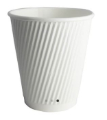 SQUAT RIPPLE CUP WHITE 12OZ TRIPLE WALL