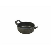 MINI CAST IRON BLACK ROUND EARED DISH 11X3.5CM 22CL X6
