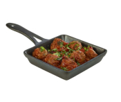 MINI CAST IRON BLACK SQUARE FRYPAN 13X3CM 35CL/12.2OZ X6