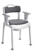 ETAC SWIFT SHOWER COMMODE ADJUSTABLE HEIGHT GREY WHITE