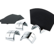 6 CHROME PLATED CARD HOLDERS COMPLETE WITH 6 BLACK CARDS