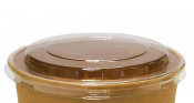 CLEAR PET LID FOR 1300ML KRAFT ROUND POT X300