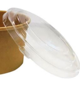 CLEAR PP LID FOR 750&1000ML KRAFT ROUND POT X300