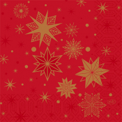 NAPKINS 3-PLY 33X33CM STARGAZING RED