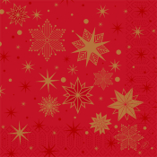 NAPKINS 3-PLY 40X40CM STARGAZING RED