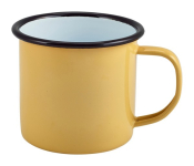 GENWARE ENAMEL YELLOW/BLACK RIM MUG 12.5OZ