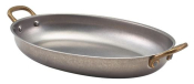 GENWARE VINTAGE STEEL OVAL DISH 24.5X17.5CM 100CL/35OZ