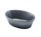 FORGE GRAPHITE OVAL DISH 16CM PIE STONEWARE
