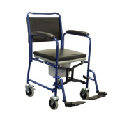 ALERTA COMMODE & TRANSFER CHAIR W/ 2 BRAKED CASTORS
