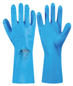 NITRILE BLUE RUBBER GLOVE FLOCK LINED XLARGE