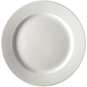 OLYMPIA LINEAR WIDE RIMMED PLATE WHITE 10inch X12