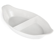 OLYMPIA DIVIDED OVAL EARED DISH 290X160MM