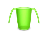 ORNAMIN TRANS GREEN 2 HANDLED BEAKER