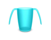 ORNAMIN TRANS TURQUOISE 2 HANDLED BEAKER