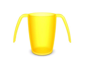 ORNAMIN TRANS YELLOW 2 HANDLED BEAKER