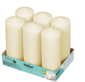PILLAR CANDLE CHAMPAGNE 220X70 80HR BURN TIME X6