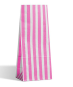 PINK CANDY STRIPE PAPER BAG 11x24x7.5CM  X 1000