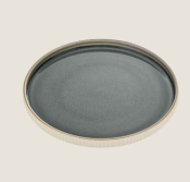 PLAYGROUND NARA GREY ROUND FLAT PLATE RELIEF 27CM X6