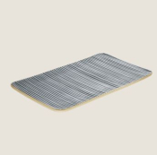 PLAYGROUND NARA GREY PLATTER RECTANGULAR RELIEF 30X18CM X6