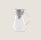 PLAYGROUND GLASS SLOW COFFEE MAKER SILVER 0.6L 12CM 20.3OZ