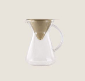 PLAYGROUND GLASS SLOW COFFEE MAKER GOLD 0.6L 12CM 20.3OZ