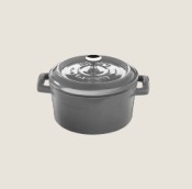 PLAYGROUND CAST IRON COCOTTE ROUND GREY 10CM 0.35L 11.8OZ