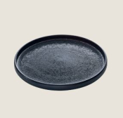 PLAYGROUND NARA BLACK PLATE FLAT ROUND 21CM X6