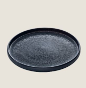 PLAYGROUND NARA BLACK PLATE ROUND RELIEF 27CM X6