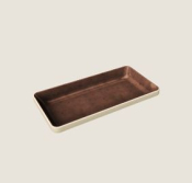 PLAYGROUND NARA BROWN BOWL FLAT RECTANGULAR 18X9CM 6OZ