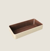 PLAYGROUND NARA BROWN BOWL DEEP RECTANGULAR 18X9CM 14.3OZ
