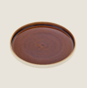 PLAYGROUND NARA BROWN PLATE ROUND RELIEF 21CM X6
