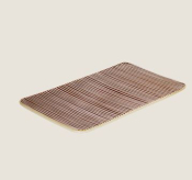 PLAYGROUND NARA BROWN PLATTER RECTANGULAR RELIEF 30X18CM X6