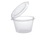 4OZ PORTION POT WITH LID CLEAR PET ROUND HINGE (118ML)