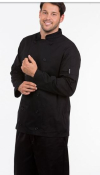 BRIGADE MEN'S LONG SLEEVE CHEFS JACKET BLACK XL Q2062