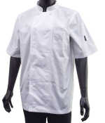 MENS SHORT SLEEVED VENTS CHEF JACKET WHITE LARGE