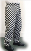 LGE BLACK CHECK BAGGY TROUSERS SIZE XLARGE
