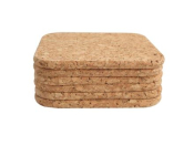SQUARE CORK COASTERS 100MM 1X6
