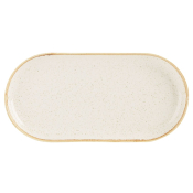 SEASONS OATMEAL NARROW OVAL PLATE 32X20CM  X6  118132OA