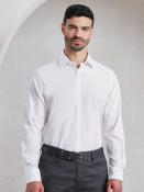 MEN'S WHITE LONG SLEEVE POPLIN SHIRT SMALL