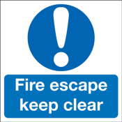 KEEP CLEAR FIRE EXIT' SELF ADHESIVE SIGN 150X450MM