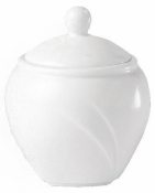 STEELITE ALUMINA VITRIFIED WHITE ALVO VENITIA SUGAR BOWL WITH LID 8OZ