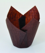 JUMBO CHOCOLATE GREASEPROOF TULIP MUFFIN CASE 175MM