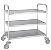 VOGUE S/S 3 TIER CLEARING TROLLEY MEDIUM 855X810X455MM