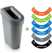 UBIN RECYCLING BIN AND LID GREY  CB380