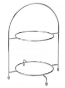 UTOPIA CHROME PLATED 2-TIER CAKE PLATE STAND 12.5inch