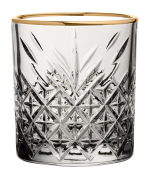 UTOPIA TIMELESS VINTAGE DOUBLE OLD FASHIONED GOLD RIM TUMBLER GLASS 12.5OZ/360ML