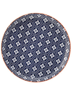 UTOPIA CADIZ VITRIFIED PORCELAIN BLUE/ORANGE PLATE 10.6inch