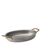 VINTAGE BRASS HANDLED OVAL DISH 24.5 X 17.5CM